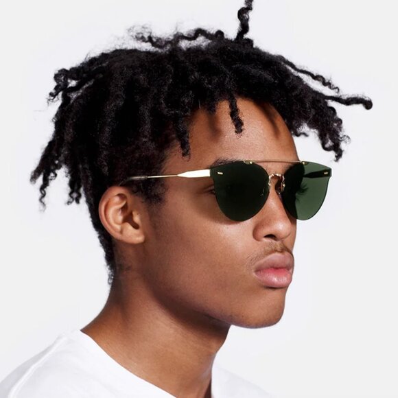 SUPER by RETROSUPERFUTURE Tuttolente Giaguaro Sunglasses with Green Zeiss Lenses